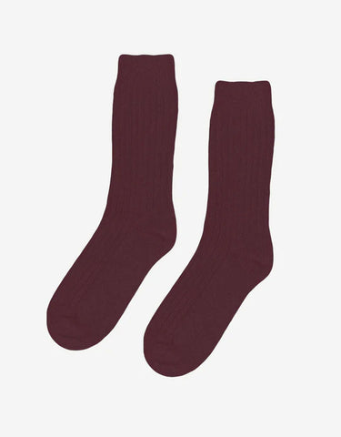Colorful Standard W Merino Wool Blend Sock - Oxblood Red