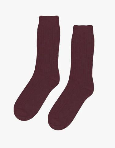 Colorful Standard M Merino Wool Blend Sock - Oxblood Red