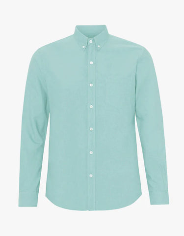 Colorful Standard M Organic Button Down Shirt - Teal Blue
