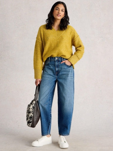 White Stuff Aubrey Barrel Leg Jean - Mid Denim