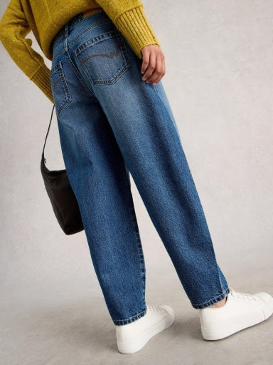 White Stuff Aubrey Barrel Leg Jean - Mid Denim