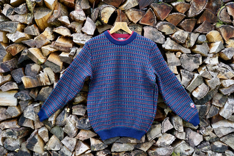 Norlender Hammerfest Fisherman’s Sweater - Navy/Red
