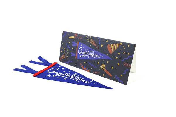 Oxford Pennant Mini  w/card - Congratulations