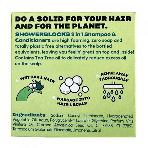 Shower Blocks 2in1 Shampoo and Conditioner - Fine/Oily Hair (Lemon & Tea Tree)