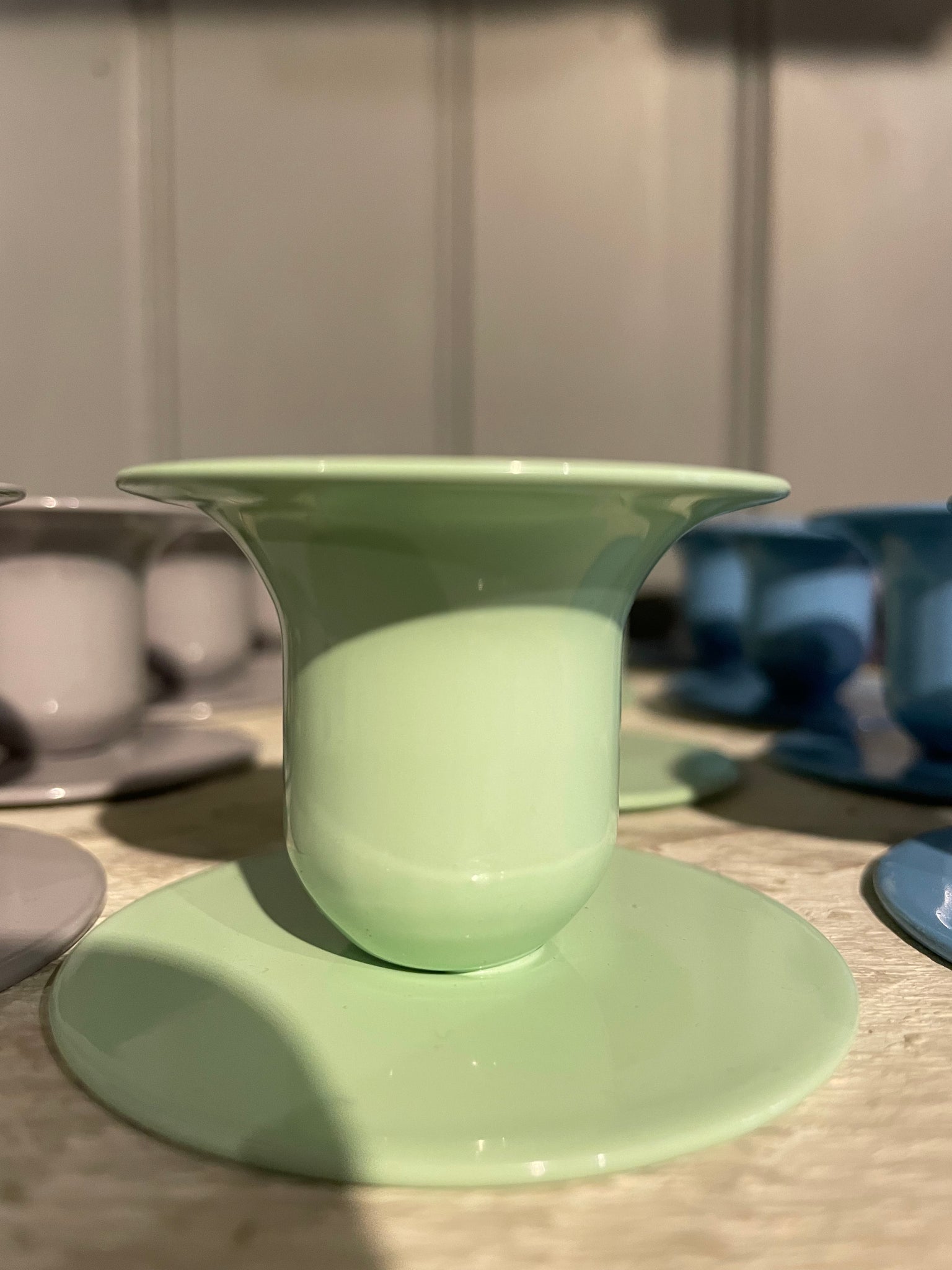 Kunstindustrien Bell Candlestick - Mint Green