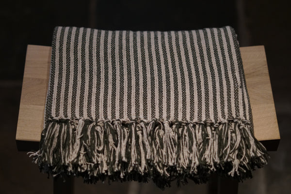 IbL Cotton Throw - Forest Green Stripe